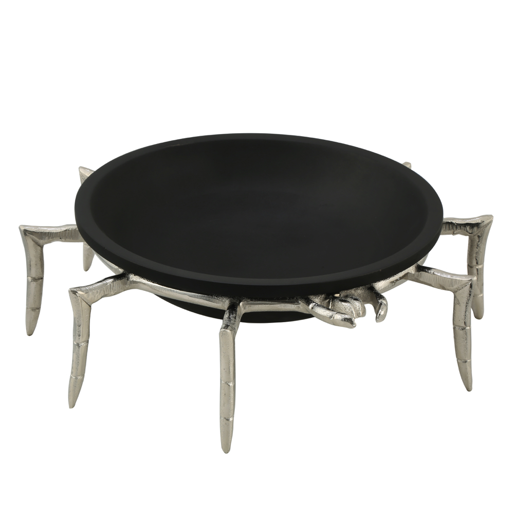 GÜMÜŞ SİYAH DEKORATİF YENGEÇ TABAK  AK.IU0423 